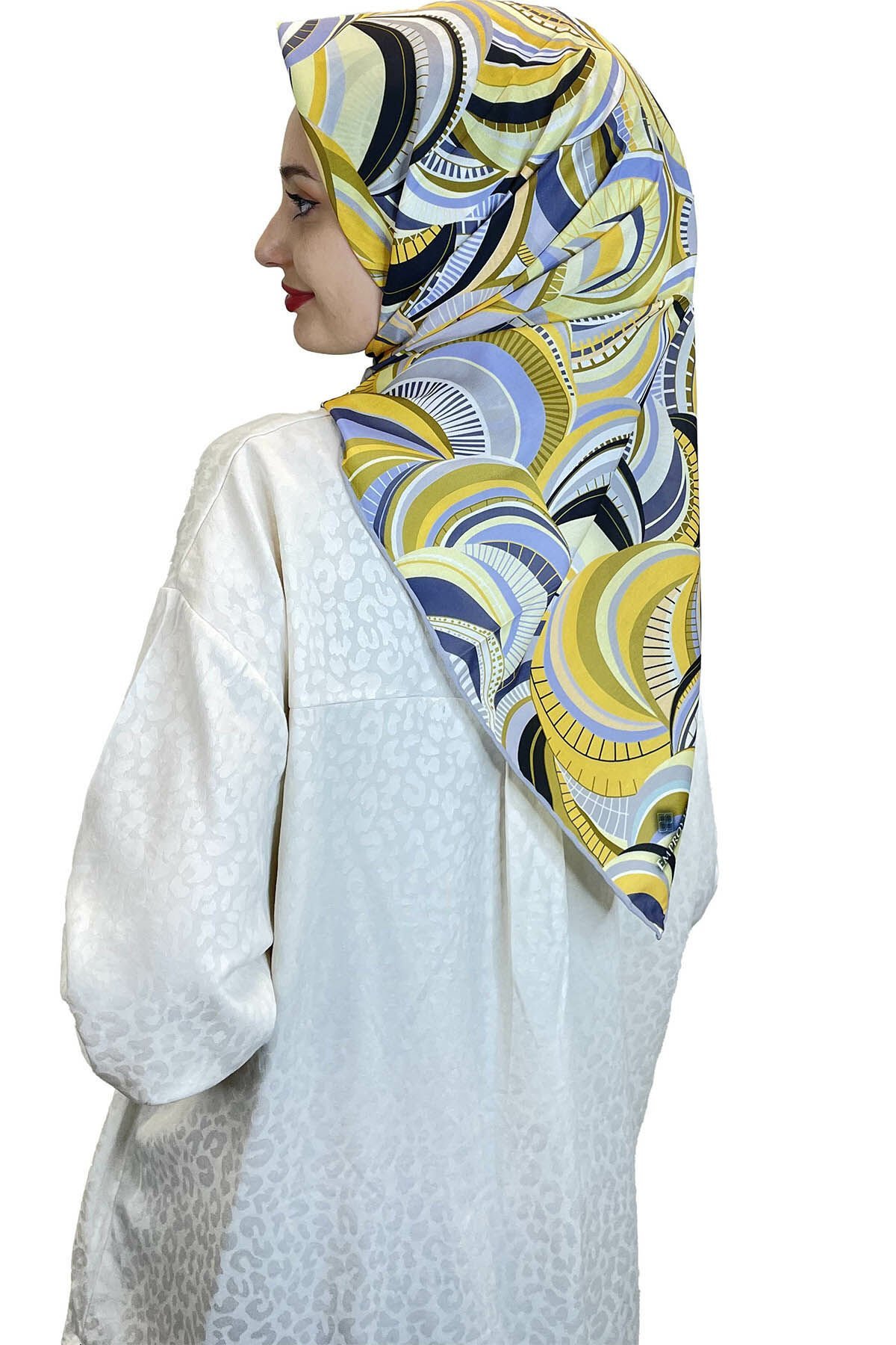 Shecarf Emproyal Desenli Pamuk Soft Eşarp 01093 GRİ