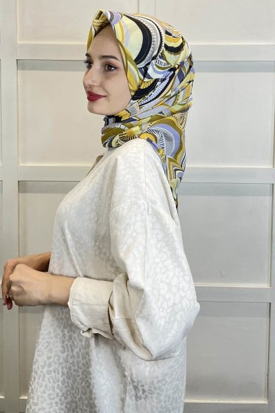 Shecarf Emproyal Patterned Cotton Soft Scarf 01093 GRAY