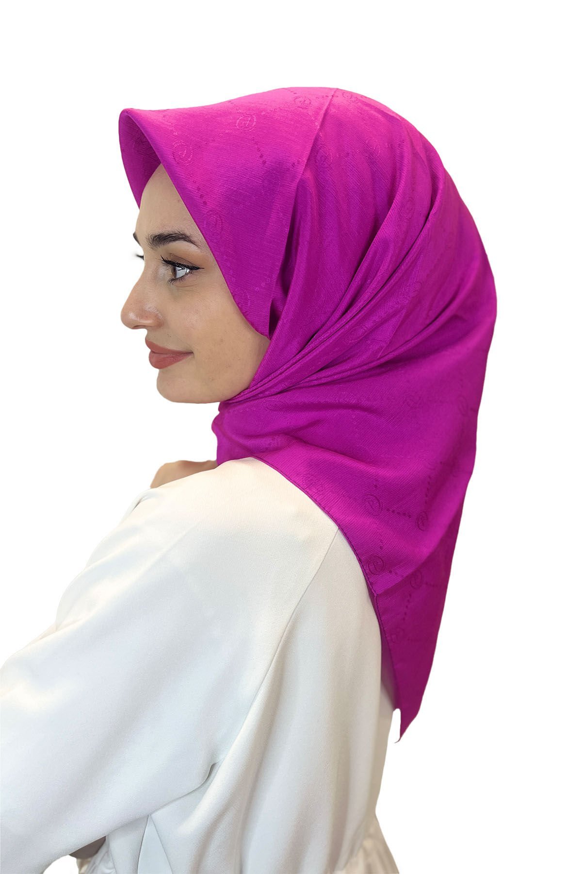 Jakarlı Monogram Eşarp, Piramit Monogram, Desenli Eşarp 01009 ERGUVAN