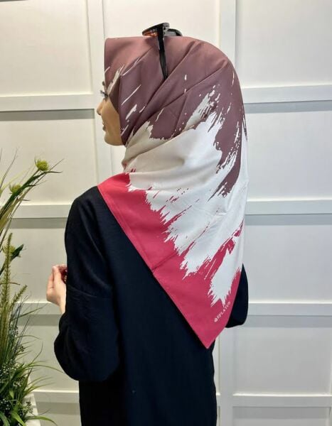 Magenta Scarf Digital Printing Colorful Rayon Scarf 00749 CREAM RED