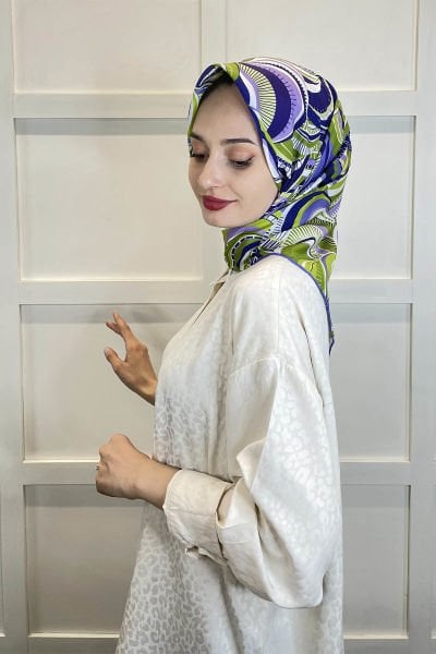 Shecarf Emproyal Patterned Cotton Soft Scarf 01093 DARK LILA