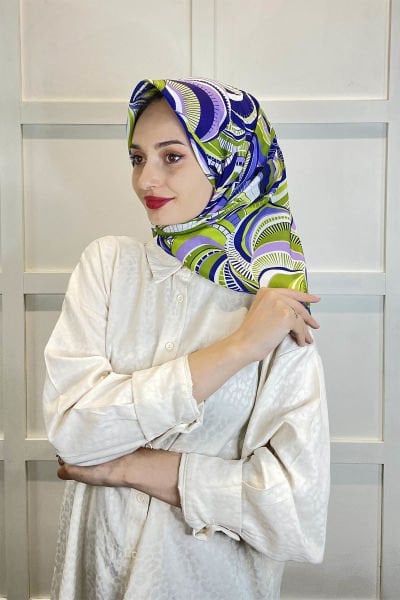 Shecarf Emproyal Patterned Cotton Soft Scarf 01093 DARK LILA