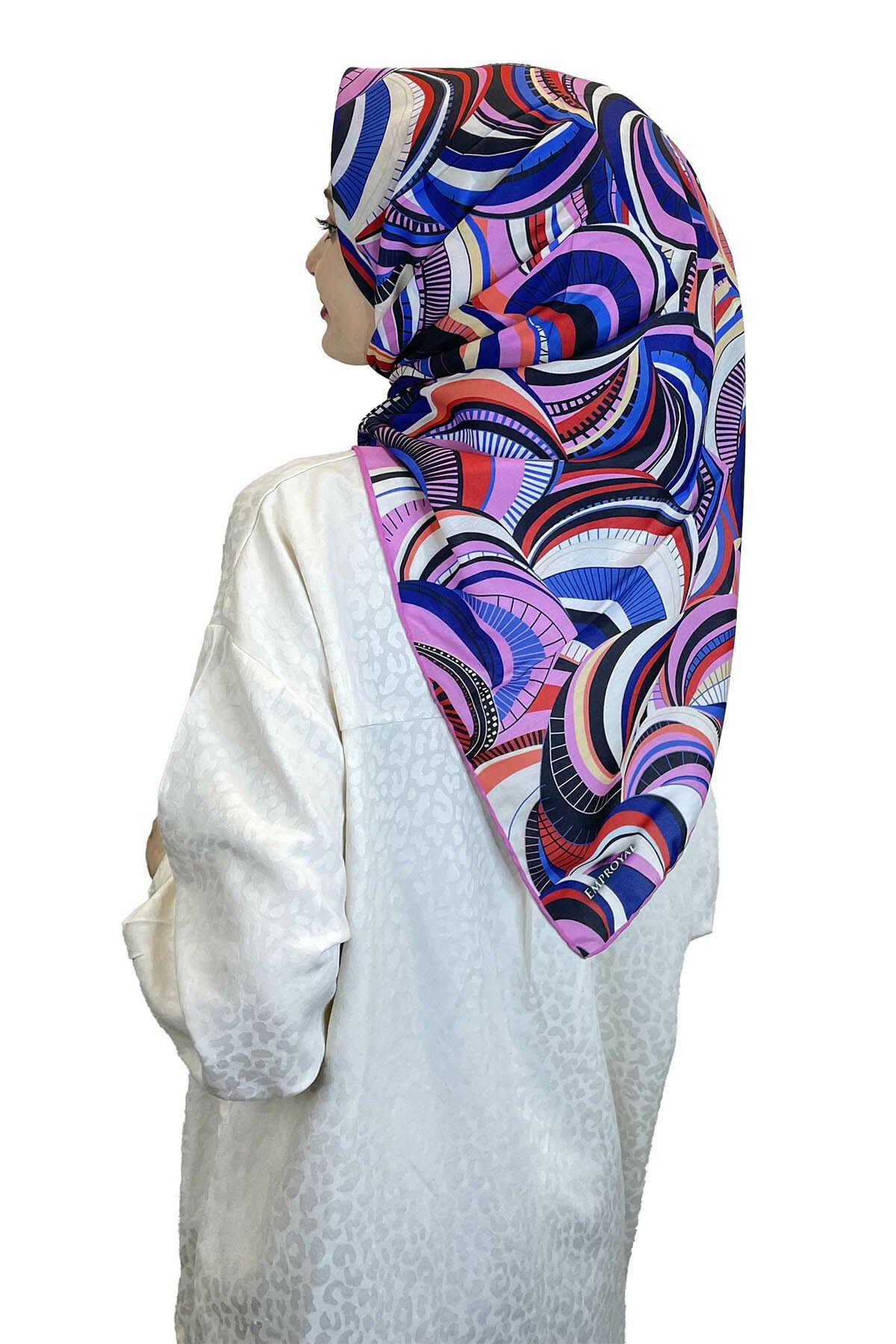 Shecarf Emproyal Patterned Cotton Soft Scarf 01093 FUCHIA