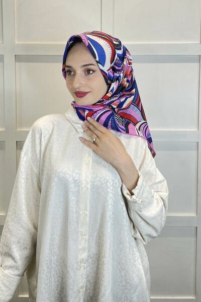 Shecarf Emproyal Patterned Cotton Soft Scarf 01093 FUCHIA