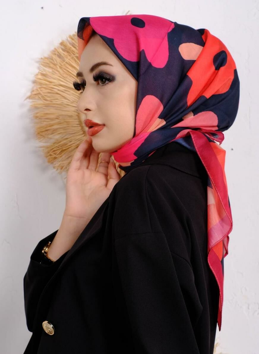 Eflatun Scarf Pamuklu (Cotton) Çiçek Desenli Eşarp 00588 VİŞNE
VİŞNE