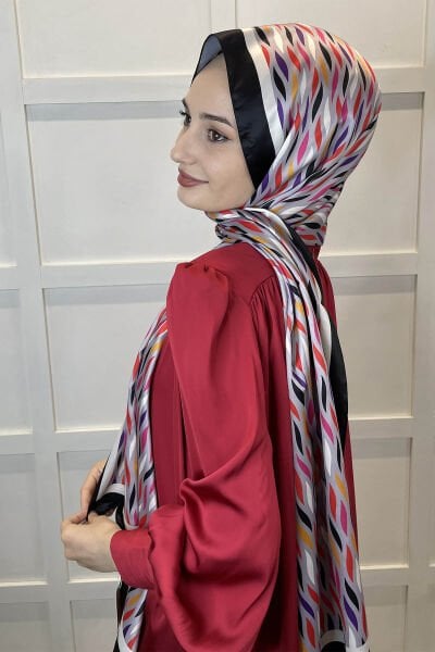 Quare Silky Shawl Stripe Pattern Stylish Hijab Shawl 01106 GRAY