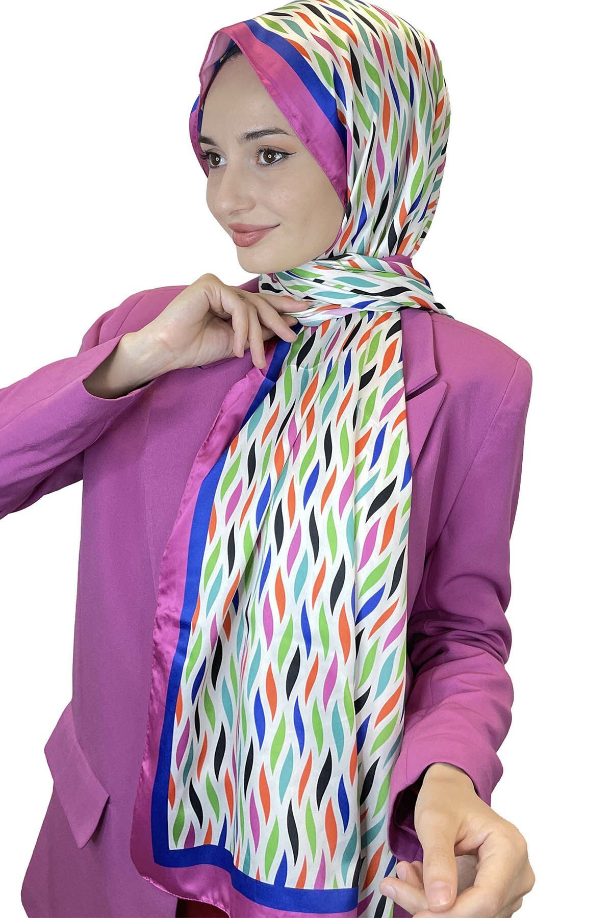 Quare Silky Shawl Stripe Pattern Stylish Hijab Shawl 01106 DARK DRIED ROSE