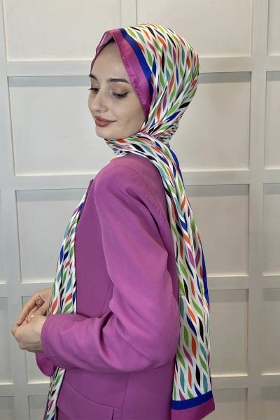 Quare Silky Shawl Stripe Pattern Stylish Hijab Shawl 01106 DARK DRIED ROSE
