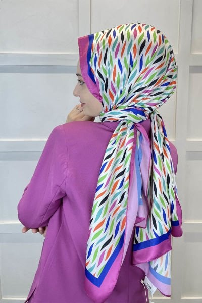 Quare Silky Shawl Stripe Pattern Stylish Hijab Shawl 01106 DARK DRIED ROSE