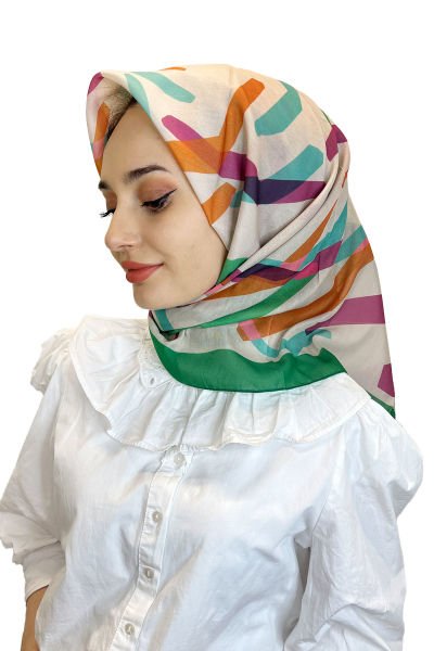 Pamuklu Cotton Eşarp, Eflatun Scarf Desenli Pamuklu Eşarp 01004 BENETTON