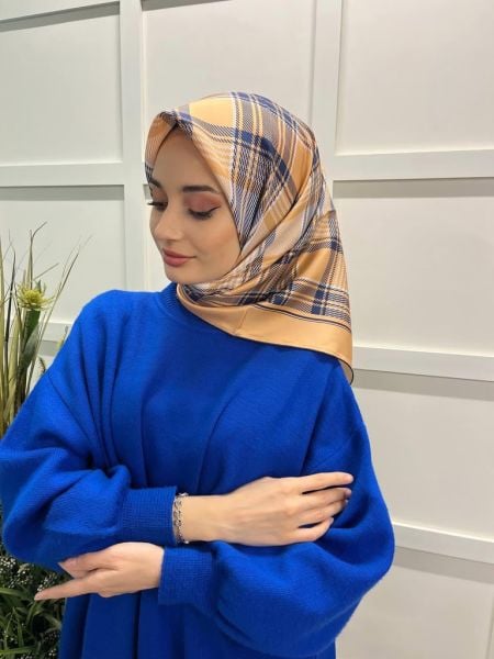 İpekevi Tivil İpek Eşarp - London Ekose Desenli İpek Eşarp 1152 SOMON