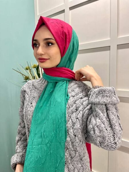 Loryan Scarf Double Color Bamboo Scarf Shawl 00693 Fuchsia