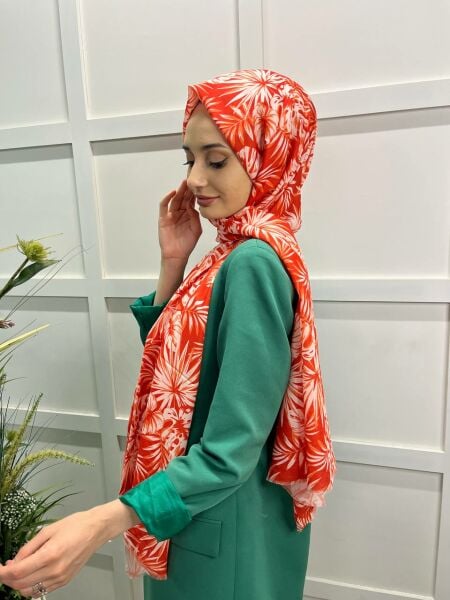 Cosie Flower Pattern Cotton Shawl 00903 TILE