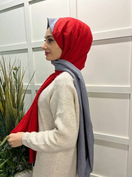 Loryan Scarf Double Color Bamboo Scarf Shawl 00693 SMOKED RED