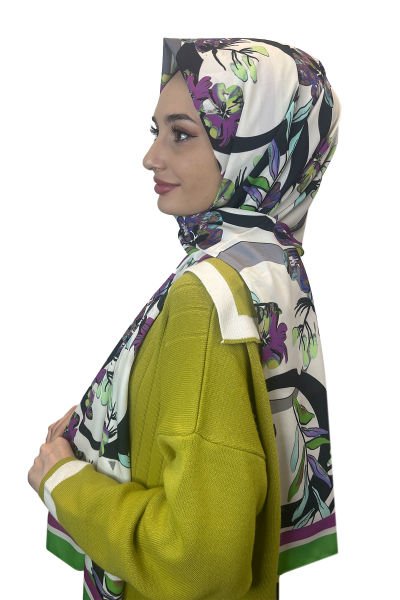 Nef Scarf Dijital Baskı Çiçek Desen Şal 00916 BENETTON