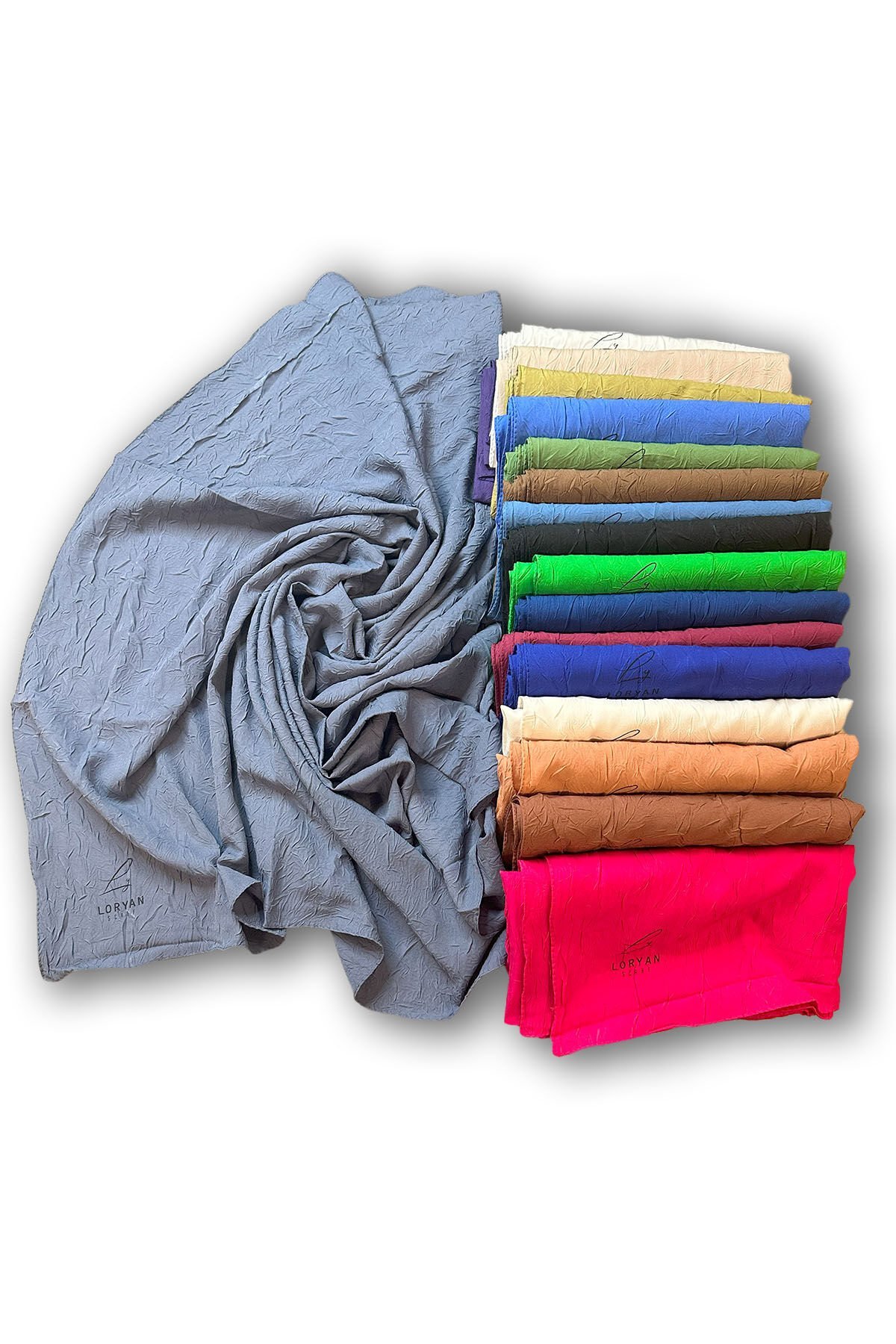 Loryan Scarf Kare Bambu Kraş Viva Eşarp 00832 KOYU FÜME