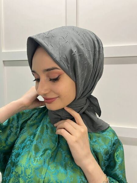Loryan Scarf Kare Bambu Kraş Viva Eşarp 00832 KOYU FÜME