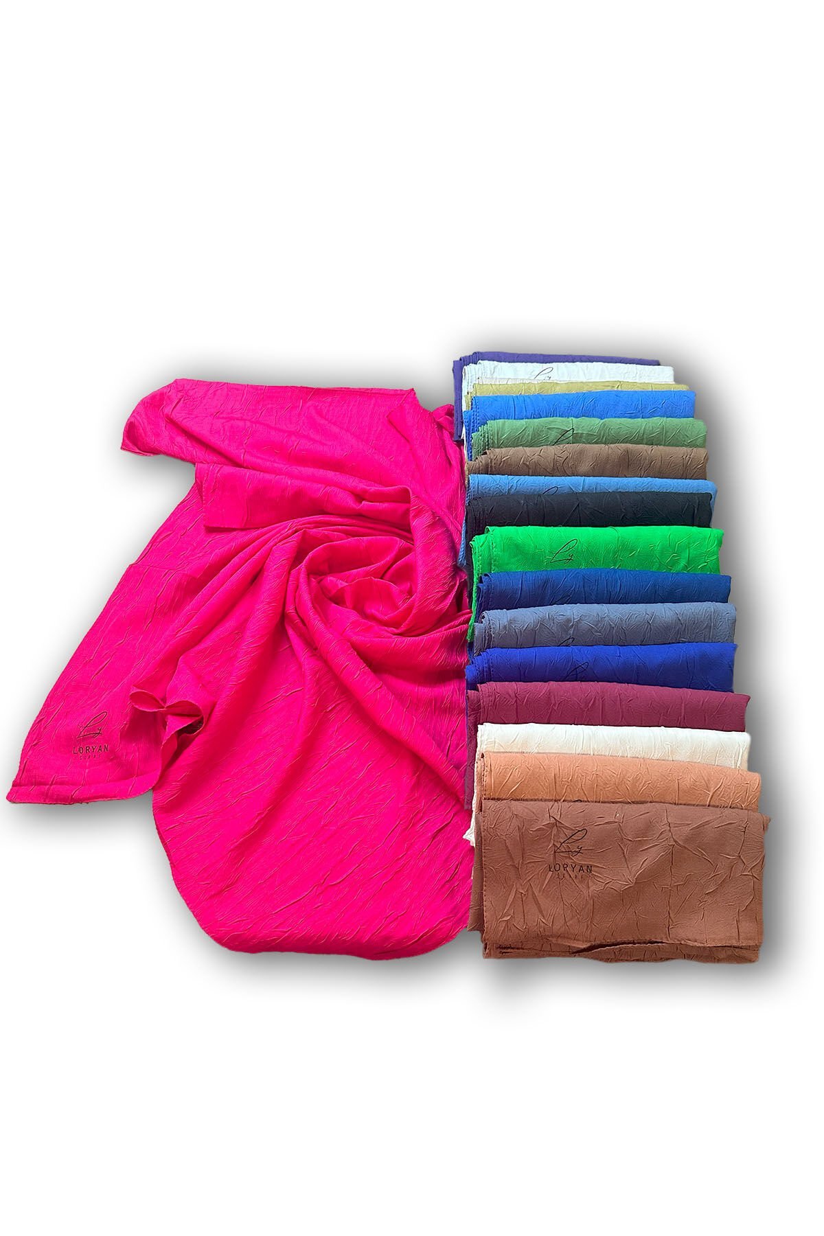 Loryan Scarf Kare Bambu Kraş Viva Eşarp 00832 FUŞYA