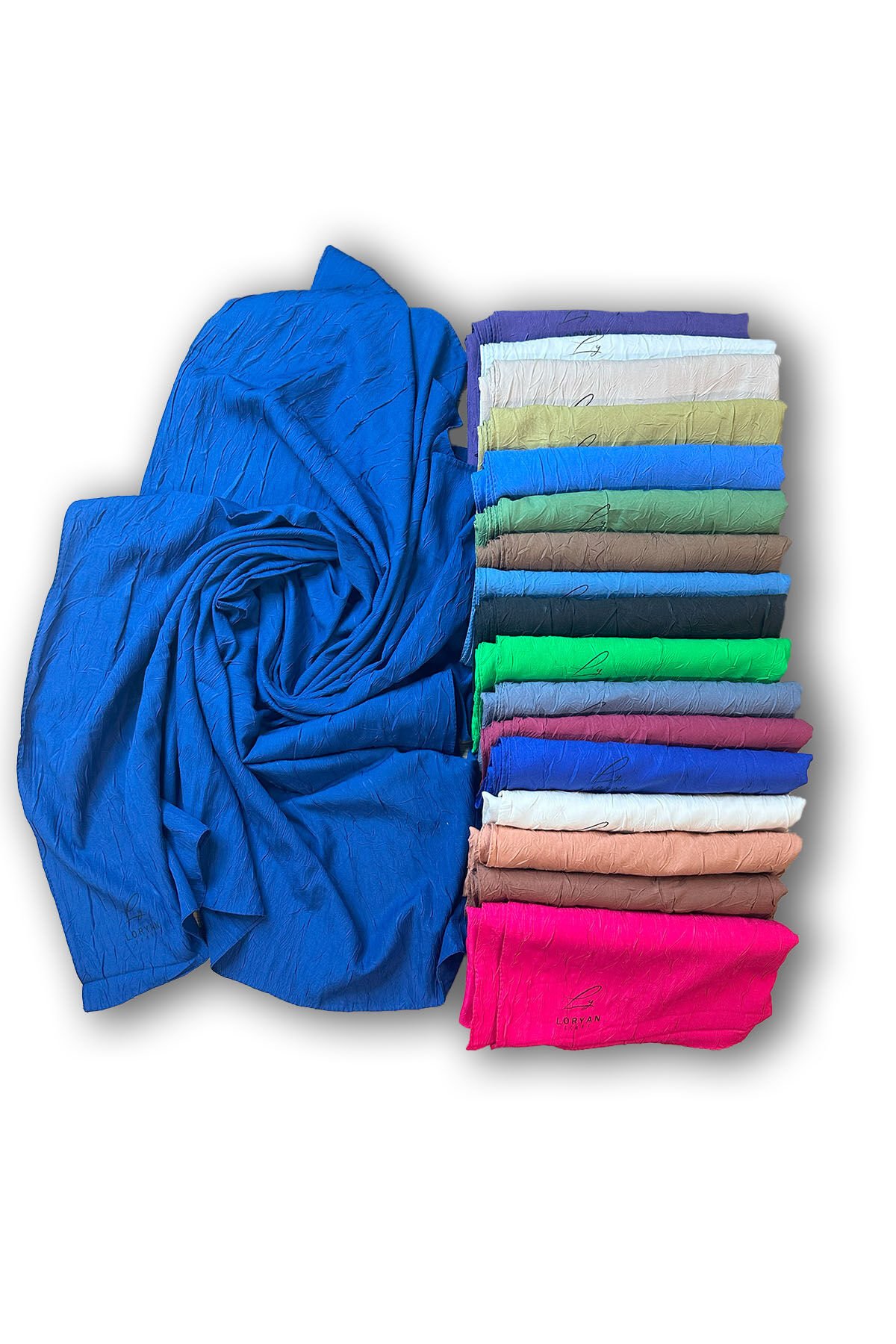 Loryan Scarf Kare Bambu Kraş Viva Eşarp 00832 KOYU LACİVERT