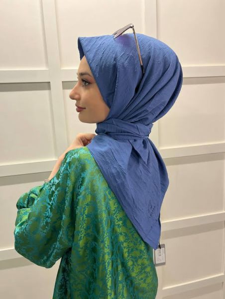 Loryan Scarf Kare Bambu Kraş Viva Eşarp 00832 KOT MAVİSİ