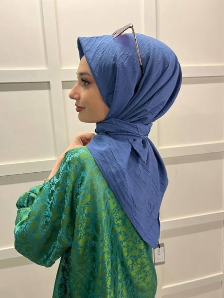 Loryan Scarf Square Bamboo Kraş Viva Scarf 00832 DENIM BLUE