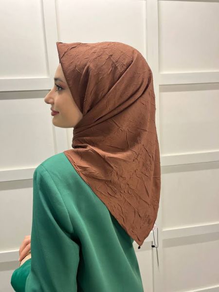 Loryan Scarf Kare Bambu Kraş Viva Eşarp 00832 AÇIK KAHVE