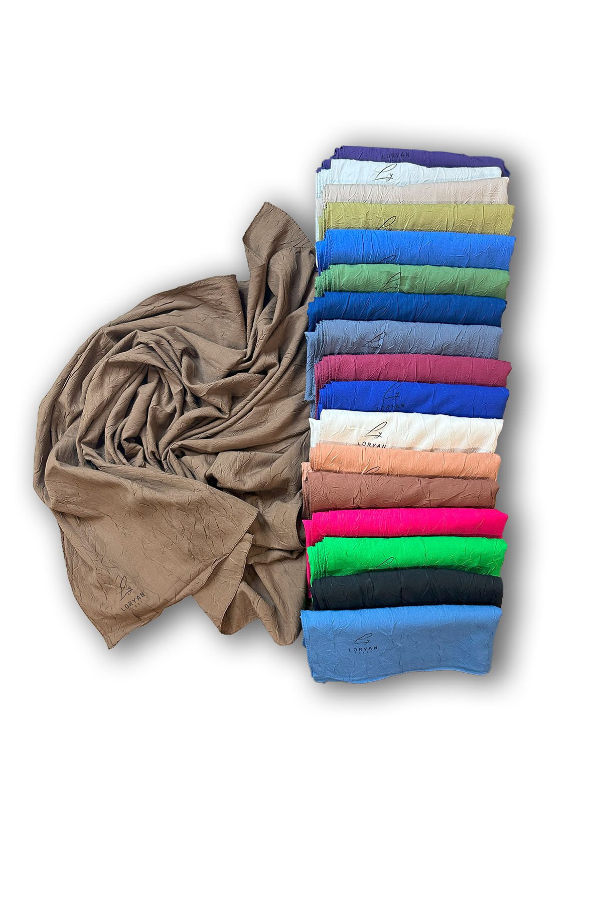 Loryan Scarf Kare Bambu Kraş Viva Eşarp 00832 ACI KAHVE