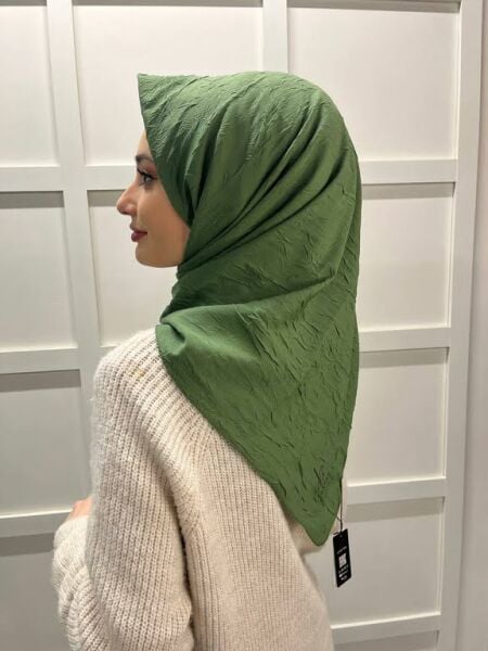 Loryan Scarf Square Bamboo Kraş Viva Scarf 00832 KHAKI