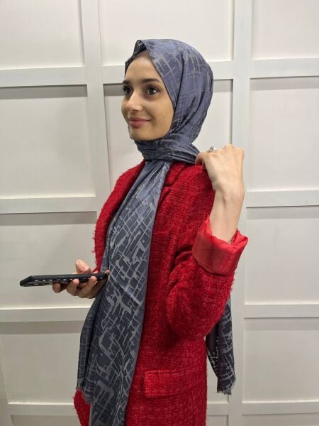 Cosie Imported Patterned Burnt Shawl 00829 SMOKED