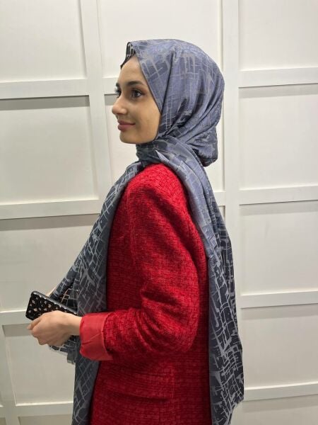 Cosie Imported Patterned Burnt Shawl 00829 SMOKED