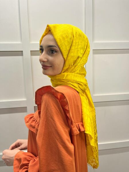 Cosie Imported Patterned Burning Shawl 00829 YELLOW