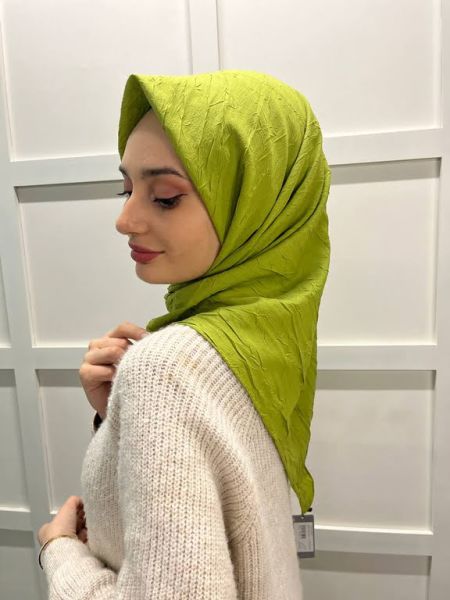 Loryan Scarf Kare Bambu Kraş Viva Eşarp 00832 FISTIK YEŞİLİ