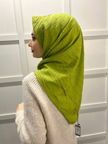 Loryan Scarf Square Bamboo Kraş Viva Scarf 00832 PEANUT GREEN