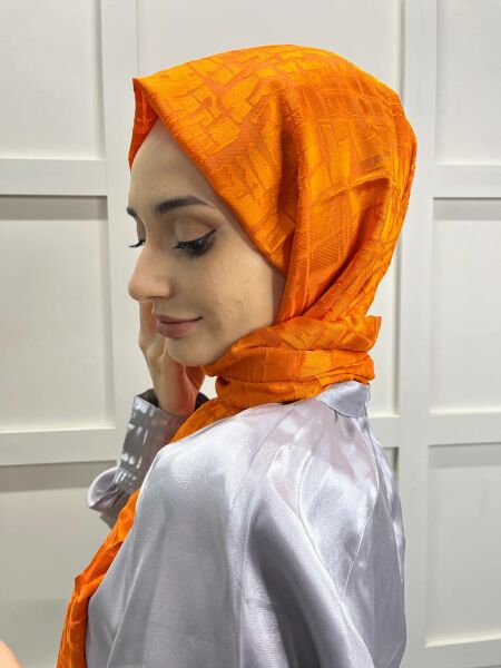 Cosie Imported Patterned Burning Shawl 00829 ORANGE