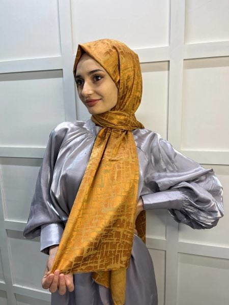 Cosie Imported Patterned Burnt Shawl 00829 CINNAMON