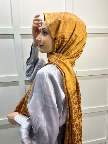Cosie İthal  Desenli Yakma Şal 00829 TARÇIN