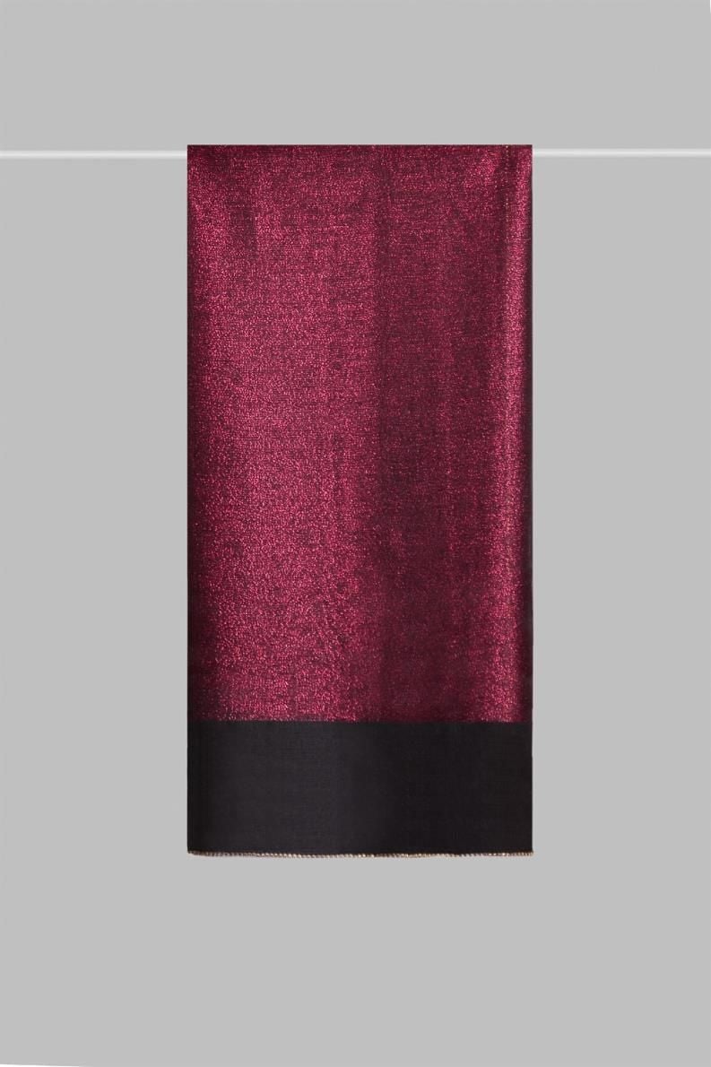 Armanda Silk Blend Tulle Shawl with Stone Edge AR3209 CLARET red