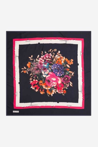 Aker Sport Angel Geometric Flower Patterned Summer Scarf 7800 DARK BLUE