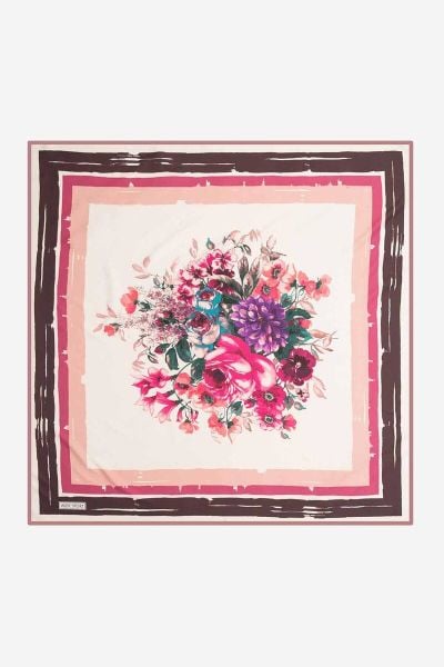 Aker Sport Angel Geometric Floral Patterned Summer Scarf 7800 POWDER DRIED ROSE