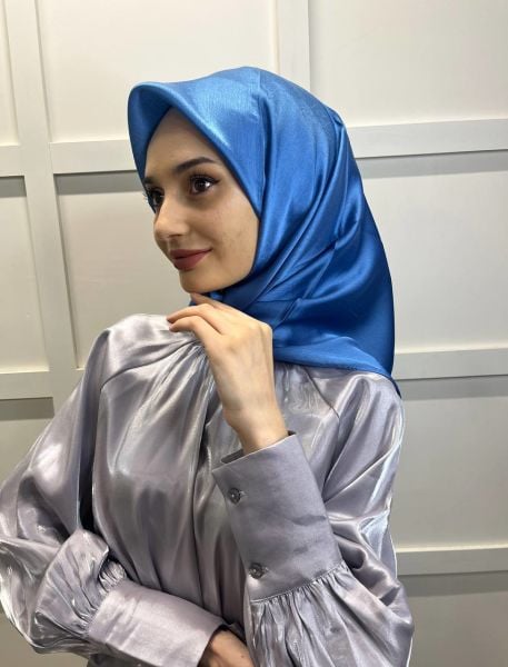Cosie Silky Look Janjan Scarf 100x100cm 00906 INDIGO