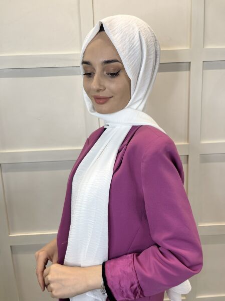 Rahat Kırışmaz Cazz Şal, Yumuşak, Tok Duruşlu Kolay Şal 01000 KIRIK BEYAZ