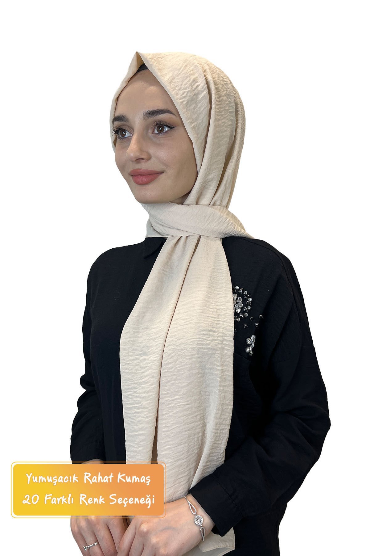 Comfortable Wrinkle-Free Cazz Shawl, Soft, Durable Easy Shawl 01000 LIGHT BEIGE