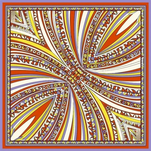 La Boutique Sura Silk Scarf, 90x90cm, 2024 Spring Summer Patterned 2006 LILA