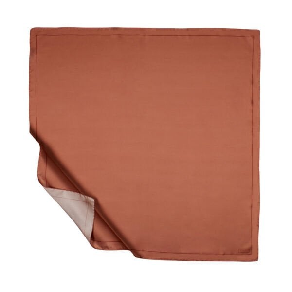 İpekevi Solid Color Striped Twil Silk Scarf 1115 RED COPPER