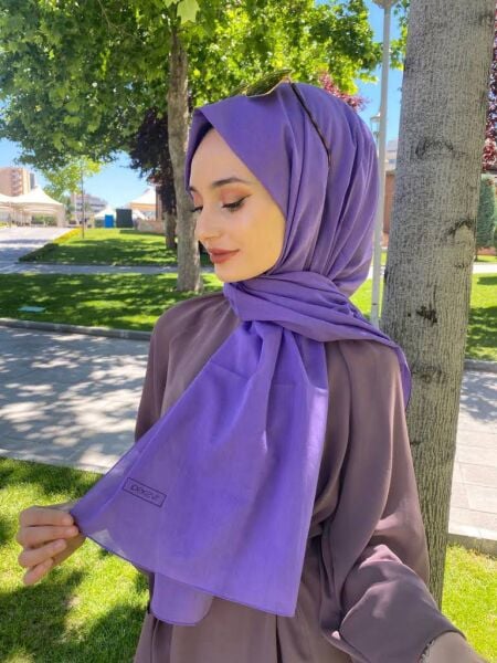 İpekevi Blend Şal - %100 Pamuk Tek Renk şal 06929 LEYLAK