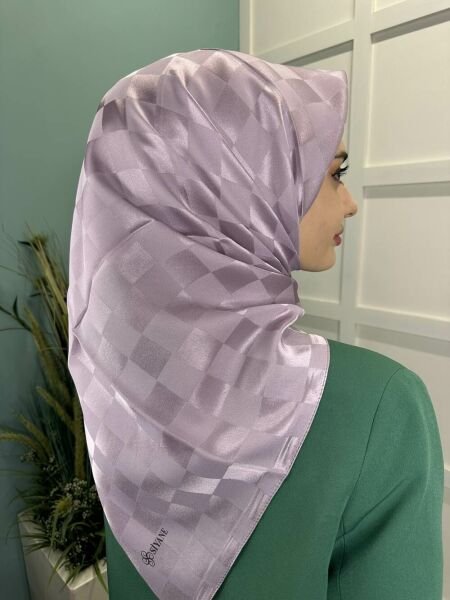 Siyane Scarf Dama Desen Jakarlı Eşarp 00948 AÇIK LİLA