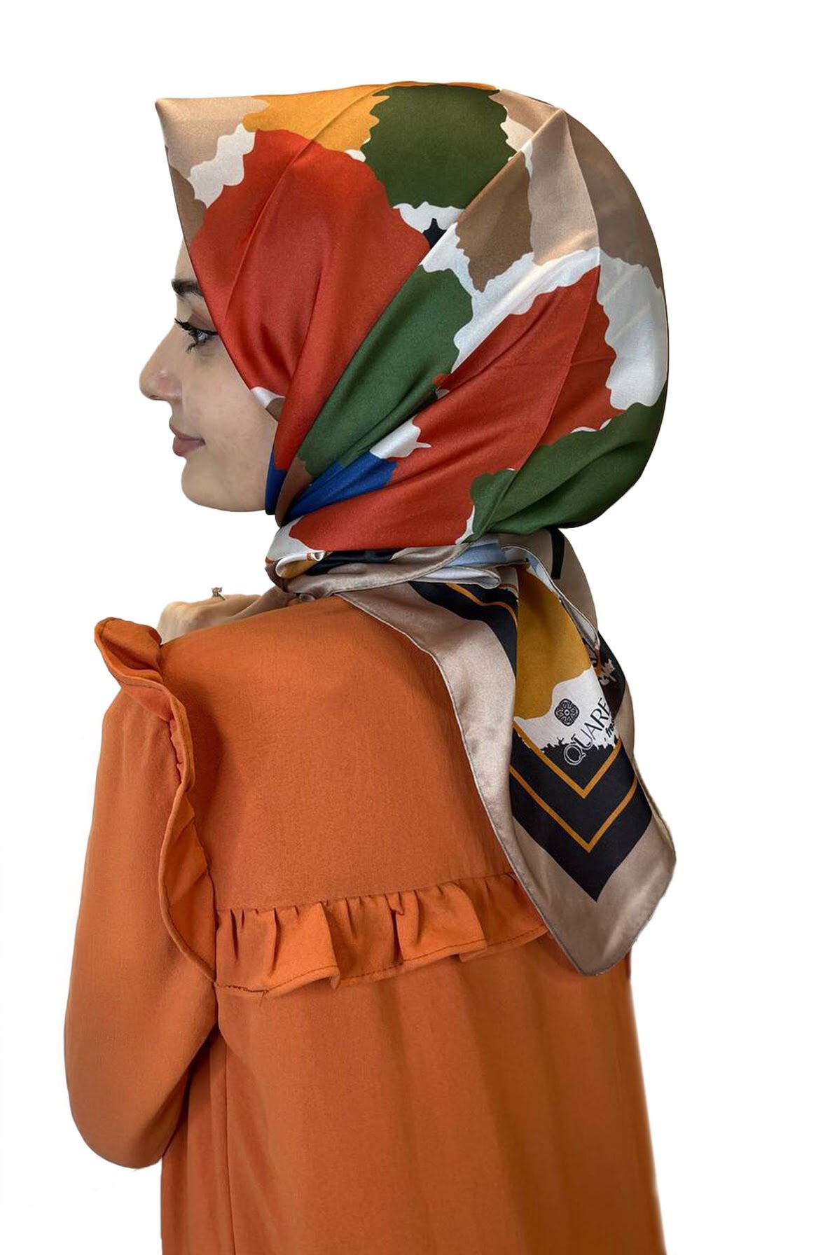 Quare Kristal Eşarp, Desenli Kristal Rayon Eşarp  01065 BEJ