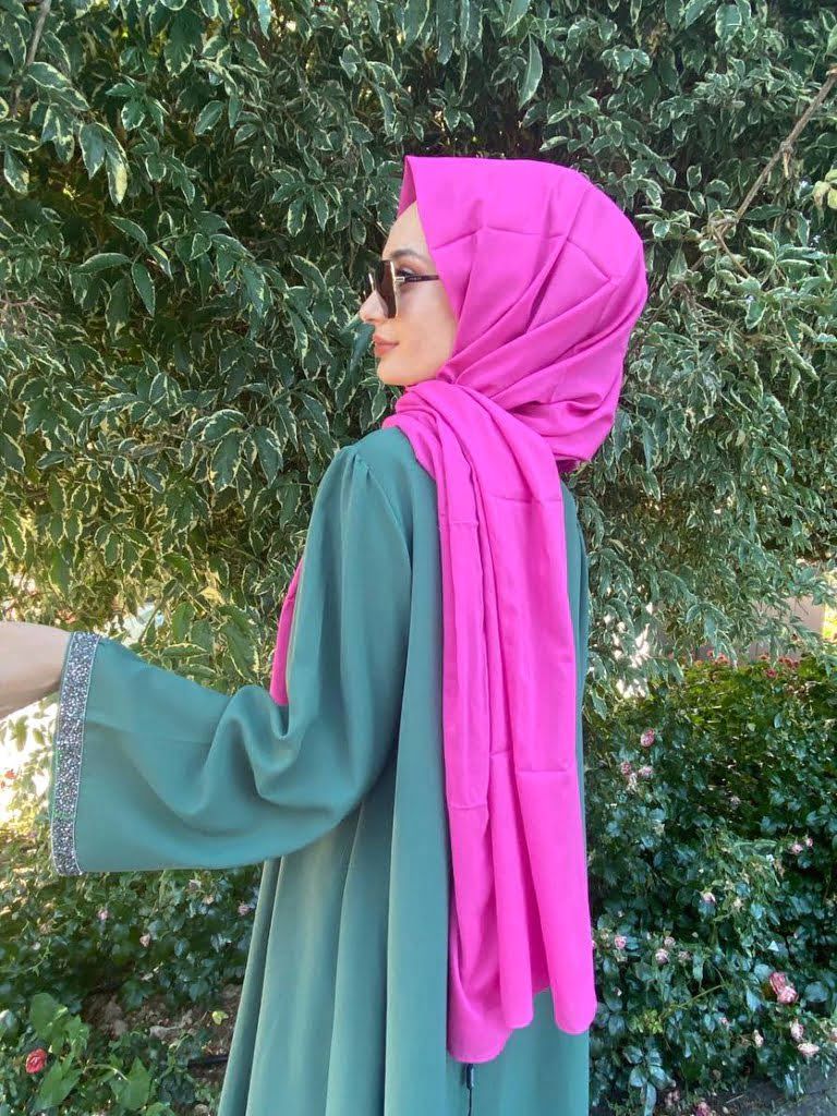 İpekevi Blend Şal - %100 Pamuk Tek Renk şal 06929 FUŞYA