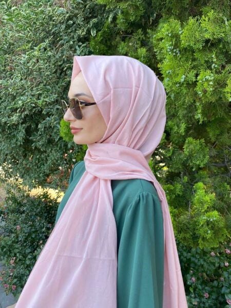 İpekevi Blend Şal - %100 Pamuk Tek Renk şal 06929 PUDRA