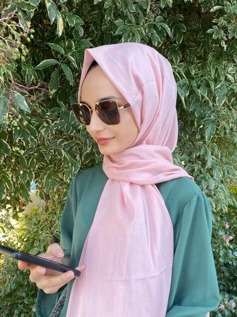 İpekevi Blend Şal - %100 Pamuk Tek Renk şal 06929 PUDRA
